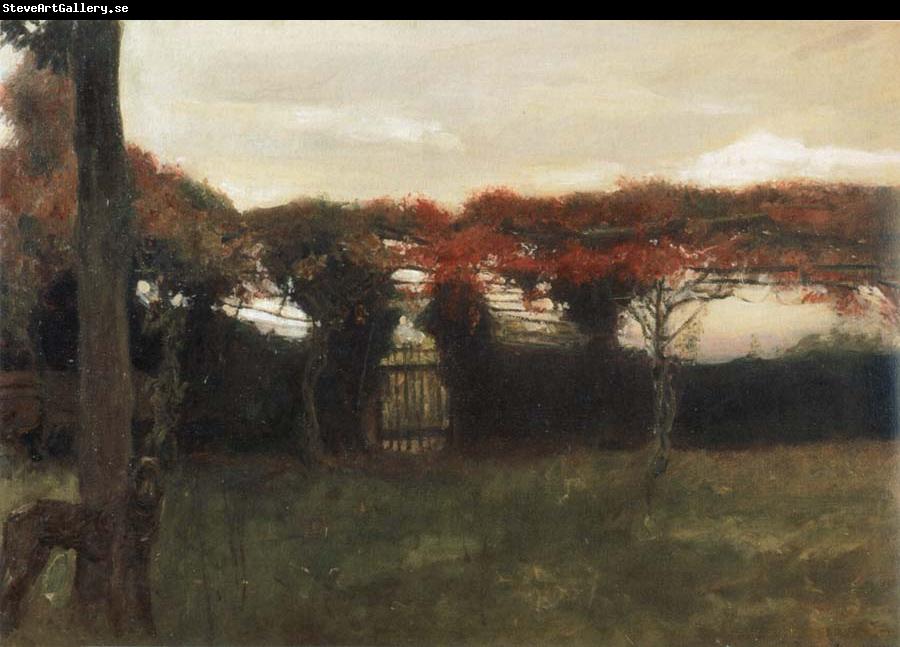 Max Slevogt Red Pergola with Dog